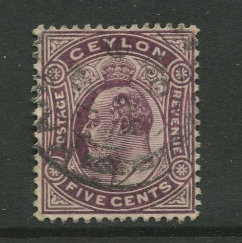 Ceylon #197 Used  1908  Single 5c Stamp