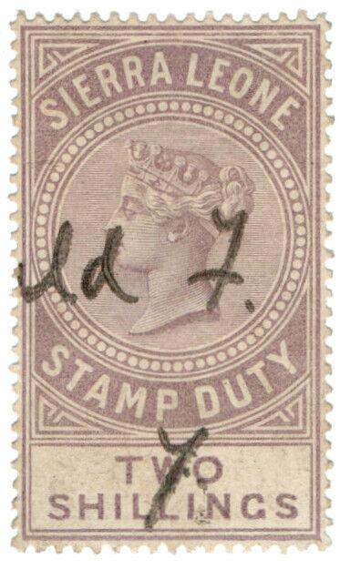 (I.B) Sierra Leone Revenue : Stamp Duty 2/-