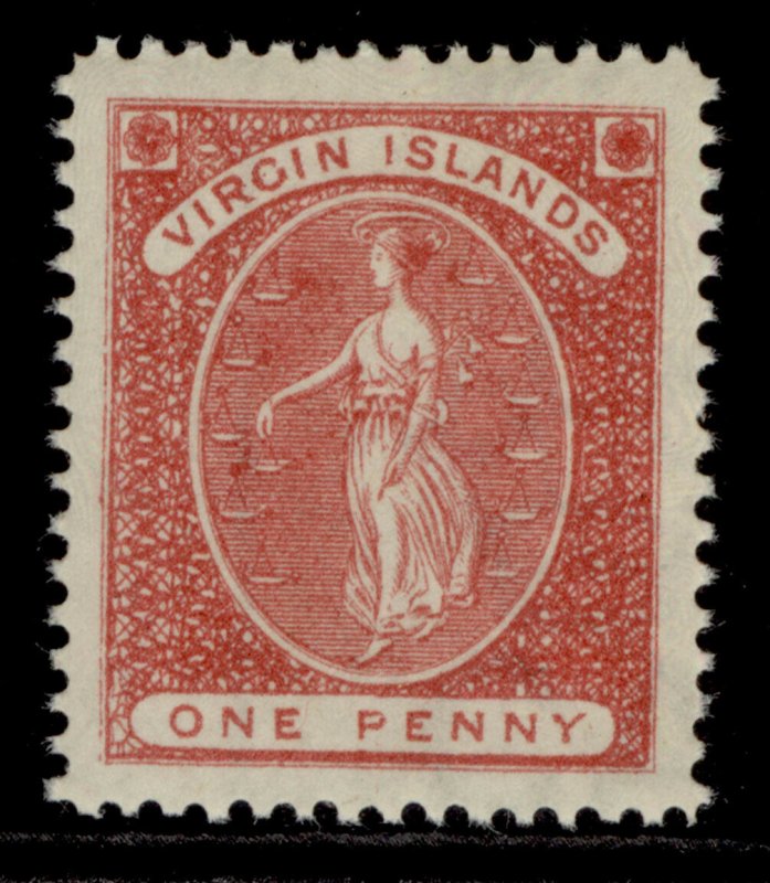 BRITISH VIRGIN ISLANDS QV SG33, 1d rose-red, LH MINT.