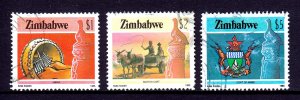 Zimbabwe - Scott #512, 513, 514 - Used - See description - SCV $12