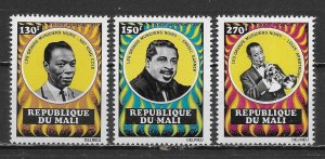 Mali  C137-C139 Famous American Black Musicians set MNH 2021 Scott c.v. $9.10