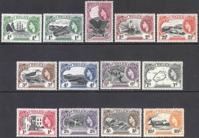 St Helena 1953 1/2d-10s Pict SG 153-165 Scott 140-152 UMM/MNH Cat £80($112)