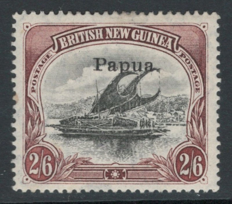 Papua New Guinea 1907 Lakatoi Small Overprint 2sh6p Scott # 26 MH
