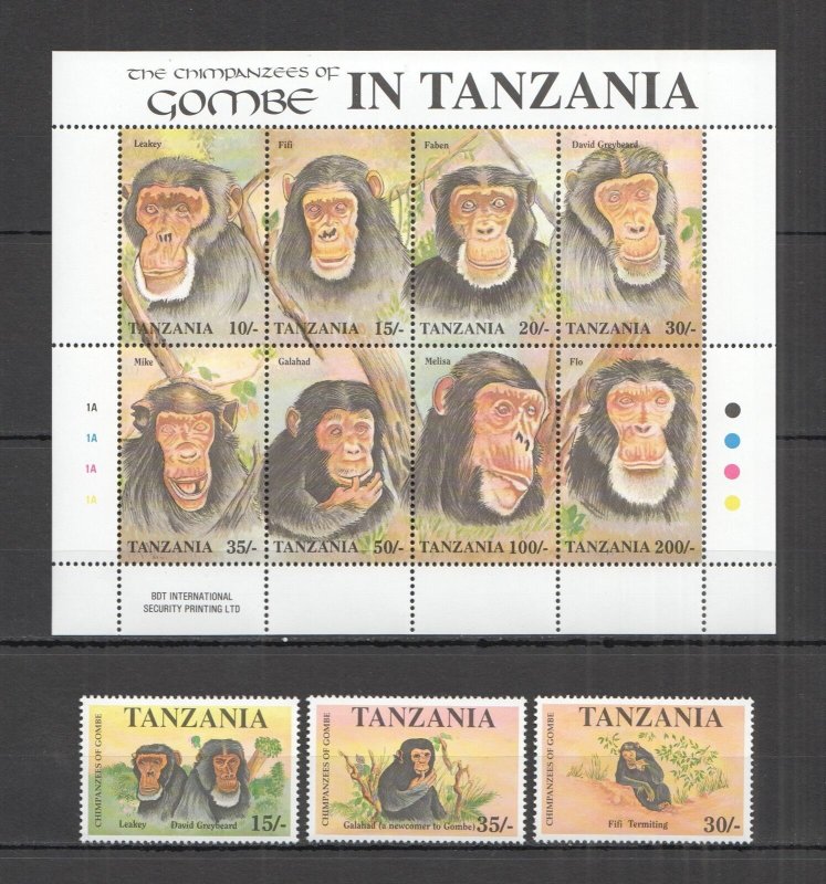 Wb319,Pk212 Tanzania Fauna Animals Monkeys The Chimpanzees Of Gombe Mnh