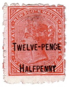 (I.B) Australia - NSW Postal : 12½d on 1/- Red OP (SG 268)