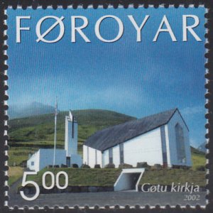 Faroe Islands 2002 MNH Sc #424 5k Exterior Gota Church