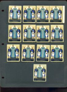 13 VINTAGE 1912 BAYRISCHE GEWERBESCHAU MUNCHEN  POSTER STAMPS (L696) GERMANY