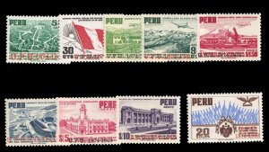 Peru C94-102, $19.70, 1951 UPU, complete set, never hinged