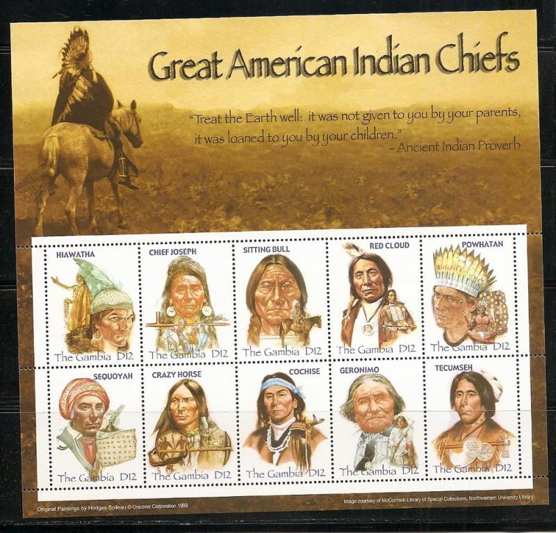 Gambia 3001 2005 American Indian Chiefs m/s MNH