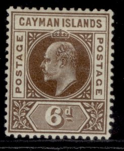 CAYMAN ISLANDS EDVII SG6, 6d brown, M MINT. Cat £35. 