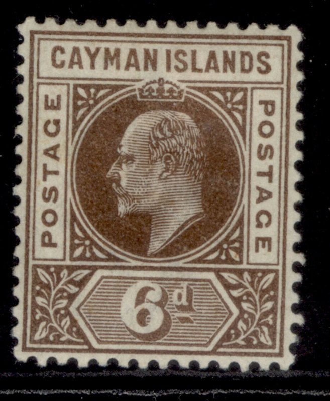 CAYMAN ISLANDS EDVII SG6, 6d brown, M MINT. Cat £35.