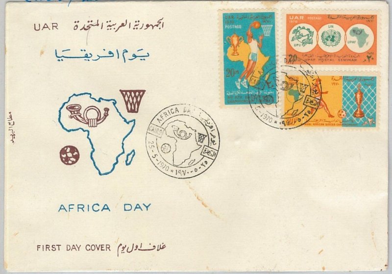 62683 - EEGYPT UAR - POSTAL HISTORY: FDC COVER 1970 - FOOTBALL BASKETBALL SPORT-