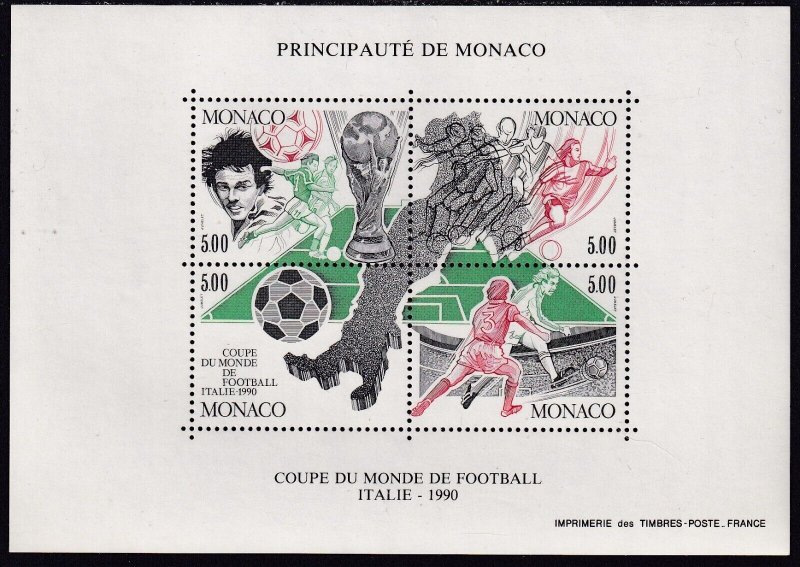 Sc# 1532 Monaco 1986 World Cup Soccer S/S souvenir miniature sheet MNH $6.50 