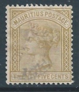 Mauritius #74 Used 25c Queen Victoria - Wmk. 2