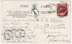 Western Australia 1912 Kalgoorie cancel on postcard to the U.S., postage due