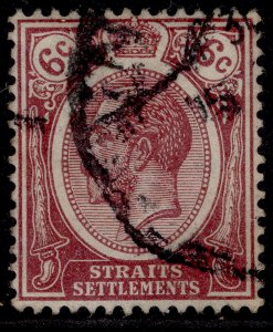 MALAYSIA - Straits Settlements GV SG200a, 6c deep claret, FINE USED.