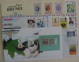 BRUNEI 5 PICTORIAL AD & CACHETED COVERS