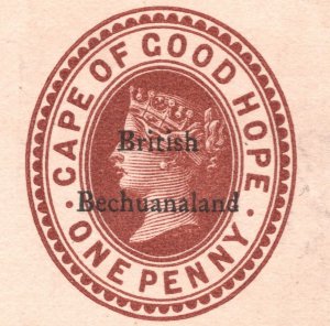 BRITISH BECHUANALAND Overprint COGH QV Cape 1d Stationery Card HG1a Unused YO85