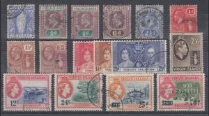 Virgin Islands Sc 23/137 used 1899-1962 issues, 16 different F-VF