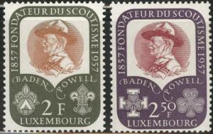 Luxembourg Scott 324-325 MH* 1957 Scout set CV 