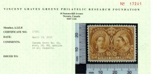 Canada #63 Very Fine Never Hinged **With Certificate**