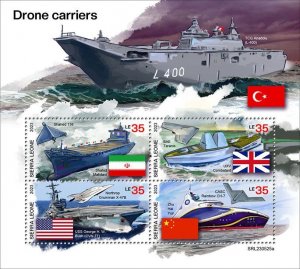 SIERRA LEONE - 2023 - Drone Carriers - Perf 4v Sheet - Mint Never Hinged