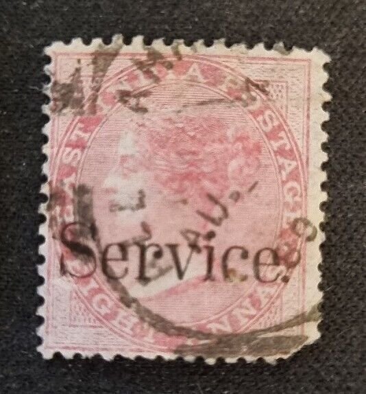 India. East India Queen Victoria 1865 With Overprint Service. Qv.
