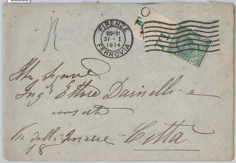 53939  - ITALIA REGNO - Storia Postale: 5 cent. LEONE con interspazio  su  BUSTA