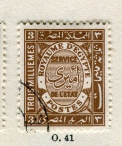 EGYPT; 1926 early Official issue fine used 3m. value