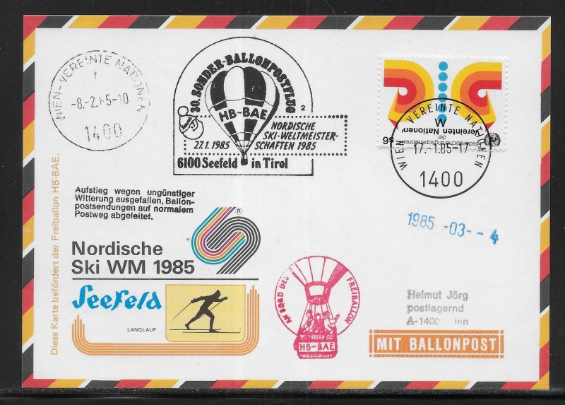 UN Vienna Balloon Flight 1985 Nordic Ski Championships