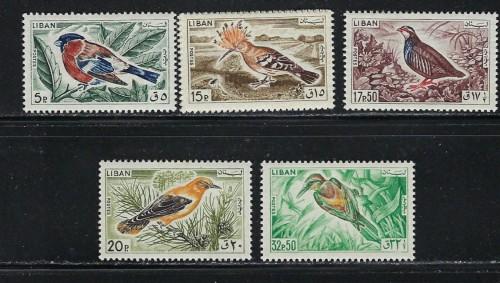 Lebanon 434-39 Lightly Hinged 1965 Birds 