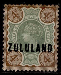 SOUTH AFRICA - Zululand QV SG6, 4d green & deep brown, M MINT. Cat £60.