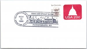 US SPECIAL POSTMARK EVENT COVER COIN & STAMP SHOW PARKERSBURG WEST VIRGINIA '86