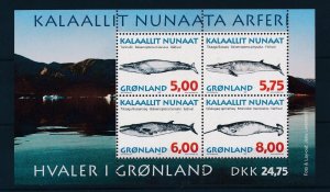 [29376] Greenland 1997 Marine life whales Souvenir Sheet MNH