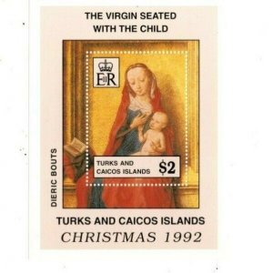 Turks and Caicos 1993 - Christmas Art - Souvenir Stamp Sheet - Scott#1019 - MNH