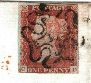 GB Cover NUMBER *10* MALTESE CROSS Penny Red 1844 SG.Cat £1,000- {samwells}CX118