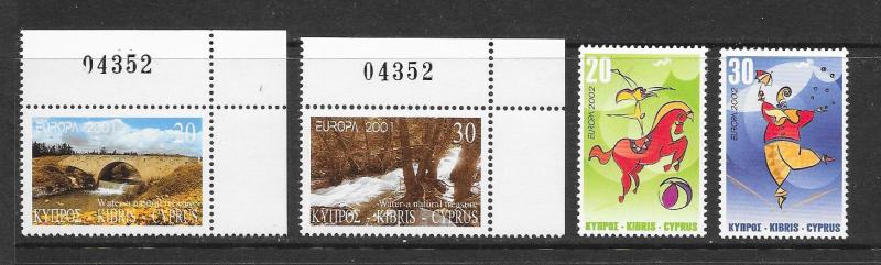 CYPRUS Europa (47) Stamps All Mint Never Hinged