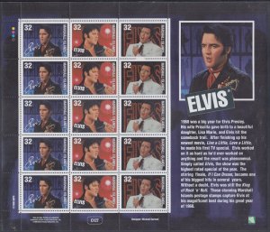 MARSHALL ISLANDS Sc #652.1 CPL MNH SHEET of 15 , 5 SETS # 3 ELVIS PRESLEY STAMPS