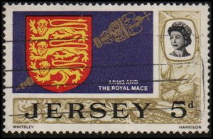 Jersey 12 - Used - 5p Coat of Arms / Royal Mace (1969)