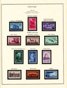 U S 1955-56 Commemorative MNH Year Sets Scott Specialized Pages - 12 stamps,1 SS