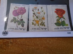 Israel  #  791-93  MNH  Flowers --- The set you will have will with TAB