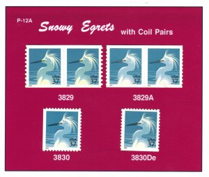 (12A) 3829 3829A  3830 3830De Snowy Egrets 2003-2004 MNH A PREMIUM QUALITY SET