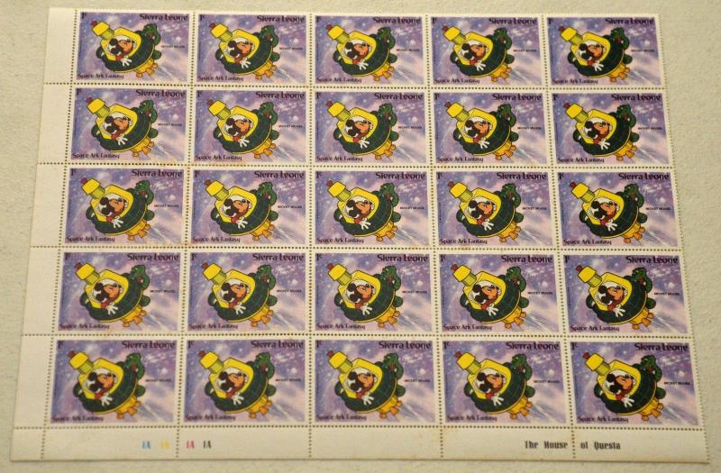 6 Sierra Leone DISNEY Space Ark Fantasy Topical Stamps Postage Blocks MINT NH