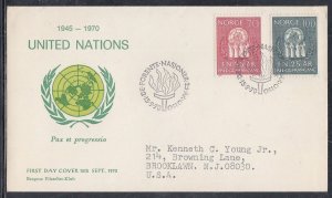 Norway 560-1 FDC - United Nations, 25th Anniv.