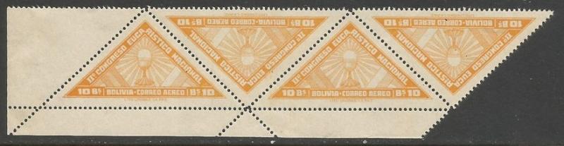 BOLIVIA C81 STRIP OF 4 (3 ARE MNH) [D1]