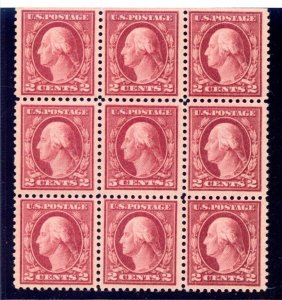 US SCOTT #505 BLOCK OF 9 MINT-VF-XF-OG-NH POST OFFICE FRESH