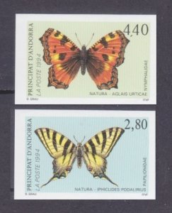 1994 Andorra fr Yvert 451b-452b Butterflies  rare 60,00 €