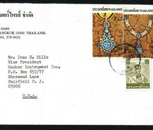 THAILAND Air Mail Cover Bangkok USA Fairfiled NJ c1988 {samwells}MA646