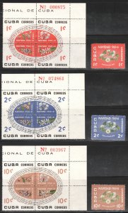 1960 Cuba Stamps Sc 648-662 Christmas Complete Set MNH