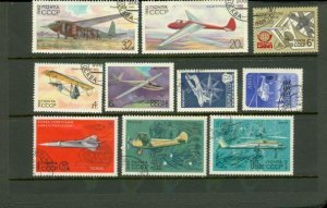 Russia Aircraft Lot 4 , 10 stamps